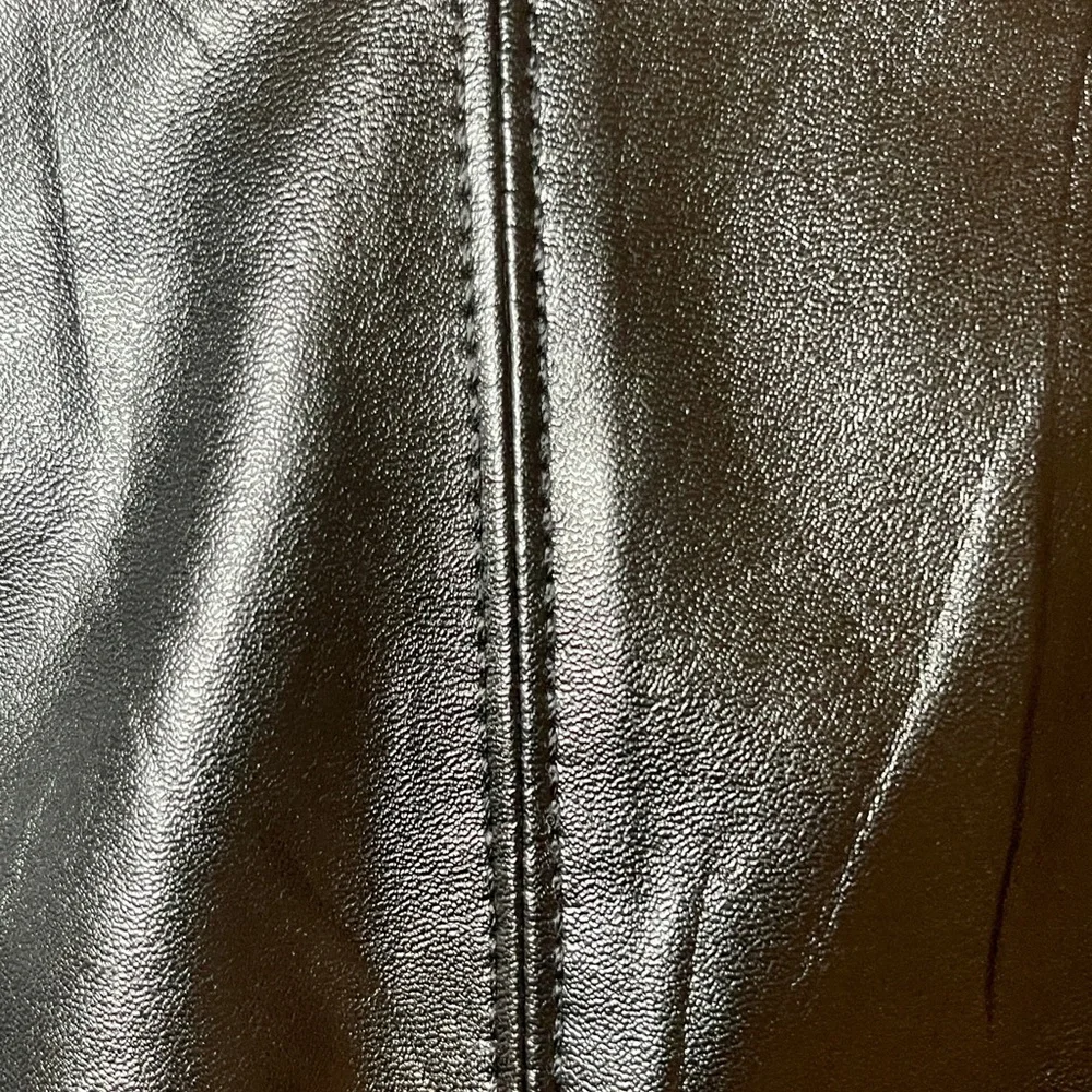 Shinestar Black Faux Leather Bodysuit Size M NWOT Edgy Chic - Picture 5 of 8